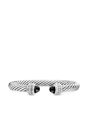 David Yurman sterling silver Cable Classics onyx and diamond bracelet