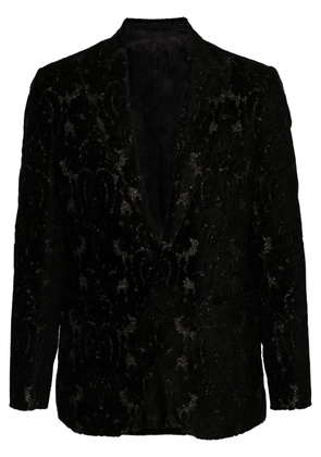 ETRO devoré-effect single-breasted blazer - Black