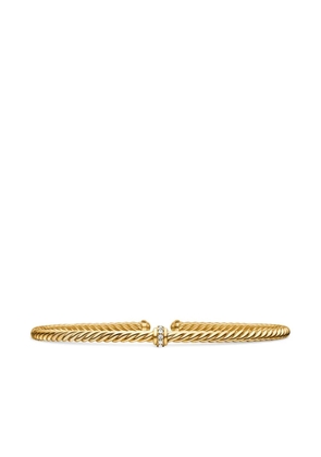 David Yurman 18kt yellow gold Classic Cablespira Station diamond bracelet (3mm)
