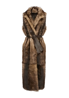 Yves Salomon Toscana shearling coat - Brown