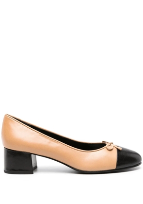 Tory Burch 45mm cap-toe leather pumps - Neutrals