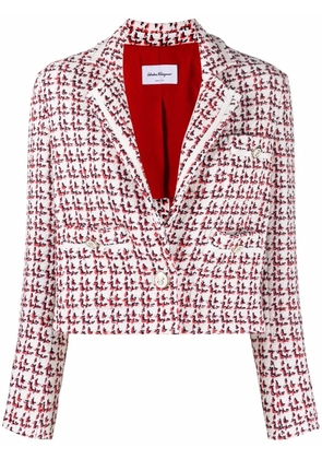 Ferragamo patterned boxy jacket - White