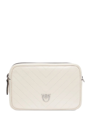 PINKO quilted chevron cross body bag - White