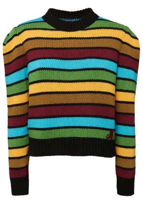 La DoubleJ stripe-pattern knitted jumper - Green