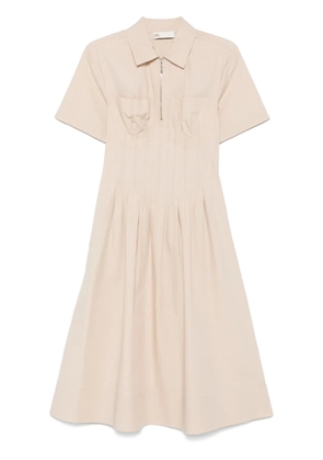 Tory Burch poplin pleat-waist dress - Neutrals