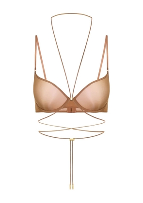 Maison Close balconette tie-detail bra - Brown