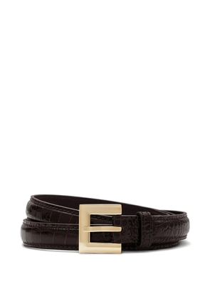 ANINE BING Nicola crocodile-embossed belt - Brown