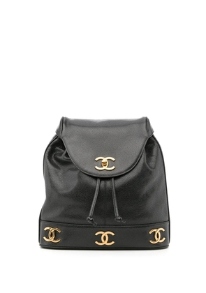 CHANEL Pre-Owned 1992 Triple CC flap backpack - Black