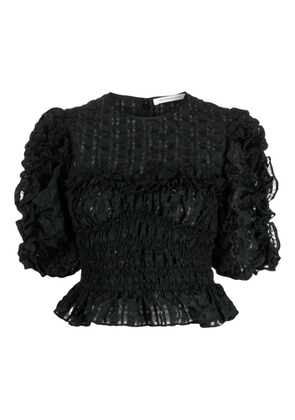 Cecilie Bahnsen ruffled-detail organza top - Black
