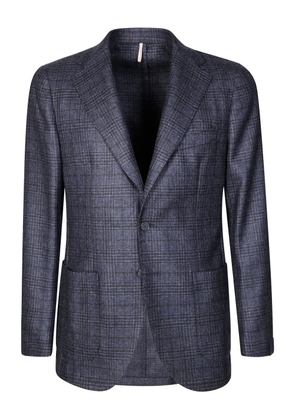 Santaniello two-button check blazer - Blue