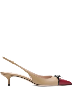 Valentino Garavani 60mm slingback bow pumps - Brown