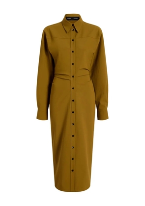 Proenza Schouler button-down cinched shirt midi day dress - Brown