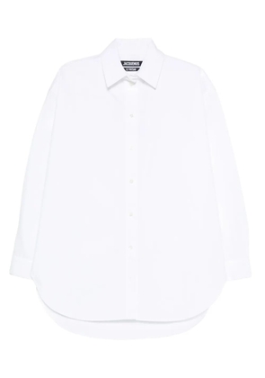 Jacquemus long-sleeve curved-hem shirt - White