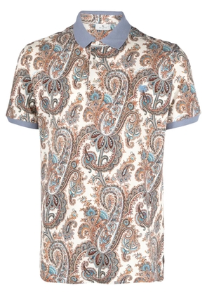 ETRO paisley-print cotton polo shirt - Neutrals