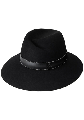 Maison Michel Virginie logo-plaque detail wool fedora - Black