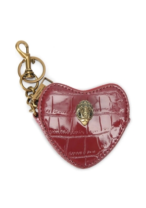 Kurt Geiger London Kensington heart-shaped croc-effect keyring - Red