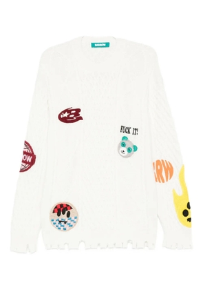 BARROW appliqué distressed sweater - Neutrals