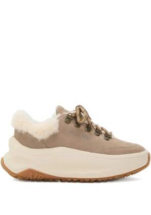 Moon Boot City shearling platform sneakers - Neutrals