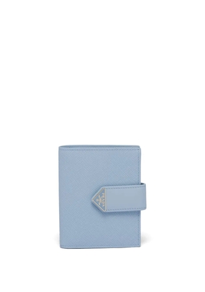 Prada small logo-plaque Saffiano wallet - Blue