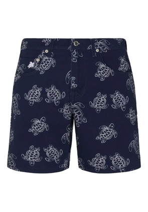 Vilebrequin five-pocket turtle-print bermuda shorts - Blue
