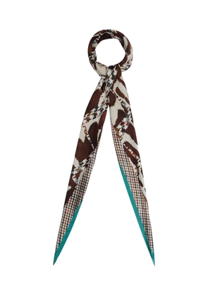 Pierre-Louis Mascia houndstooth-pattern silk scarf - Brown