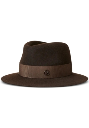 Maison Michel Andre logo plaque-detail wool fedora - Brown