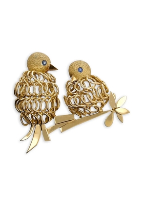 Hermès Pre-Owned 1960s 18K yellow gold sapphire brooch