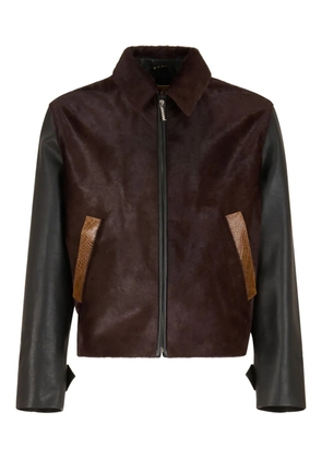 Marni calf-hair leather jacket - Brown