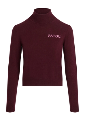 Patou intarsia turtleneck jumper - Red