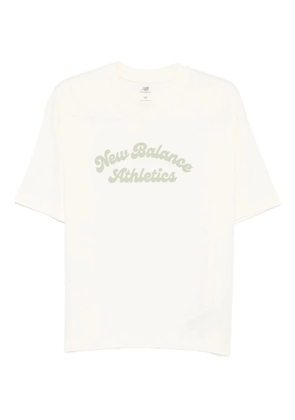 New Balance logo-print cotton T-shirt - Neutrals