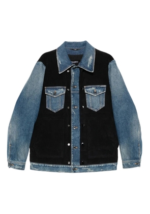 Dolce & Gabbana denim-panelled corduroy jacket - Blue