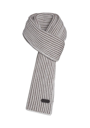 Moorer ribbed wool scarf - Brown