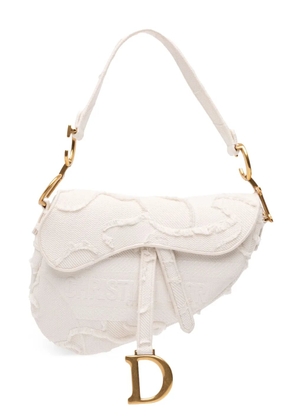 Christian Dior Pre-Owned 2020 Canvas Embroidered Camouflage Saddle Bag shoulder bag - White