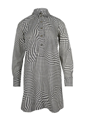 GANNI houndstooth pea-collar dress - Black