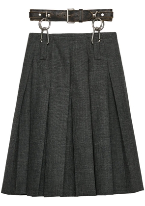 Prada belted pleated midi skirt - Grey