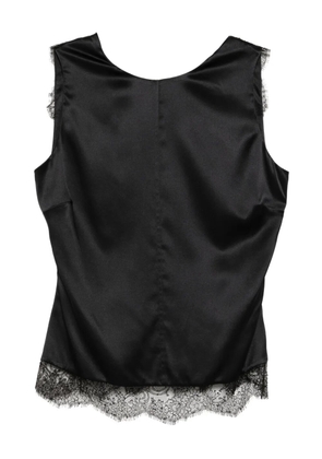 TOM FORD lace-trimmed satin top - Black