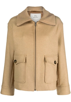 Woolrich zip-up ribbed-collar jacket - Neutrals