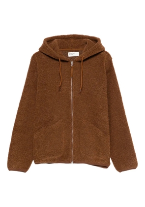 Universal Works drop-shoulder zip-up hoodie - Brown