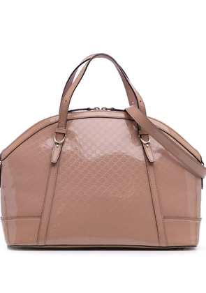 Gucci Pre-Owned 2016-2025 Large Microguccissima Patent Dome satchel - Brown
