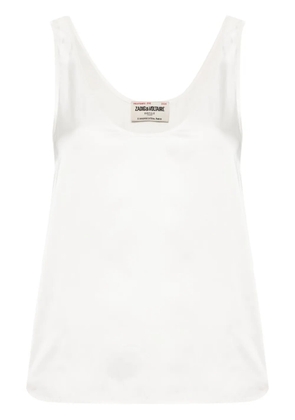 Zadig&Voltaire scoop-neck satin tank top - Neutrals