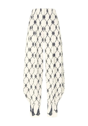 Genny knot-pattern trousers - White