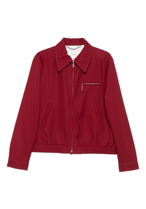 Second/Layer zip-fastening stitched-detail jacket - Red