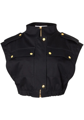 Carolina Herrera zip-up cropped cargo gilet - Black