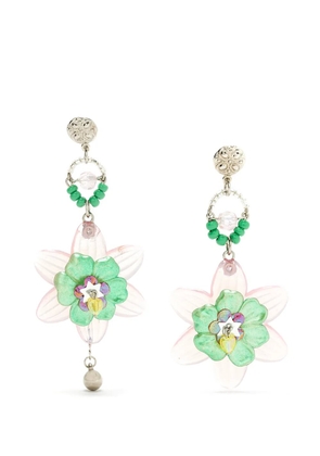 Amir Slama Bijoux floral asymmetric drop earrings - Pink