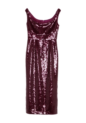 Roland Mouret sequin-embellished sleeveless midi dress - Purple