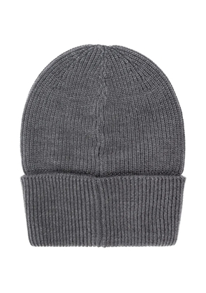 Dolce & Gabbana ribbed logo-patch beanie hat - Grey