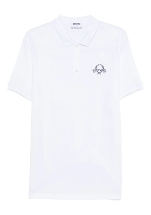 Moschino logo-embroidered polo shirt - White