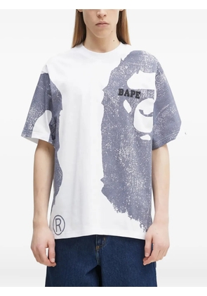 A BATHING APE® Water Print College cotton T-shirt - White