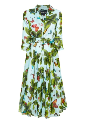 Samantha Sung Aster clover-print dress - Blue