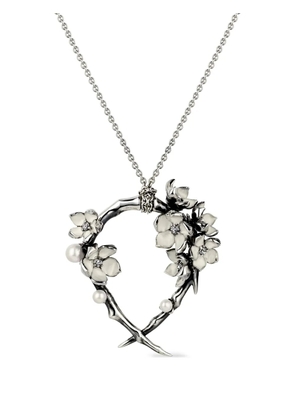 Shaun Leane sterling silver Cherry Blossom diamond and pearl necklace